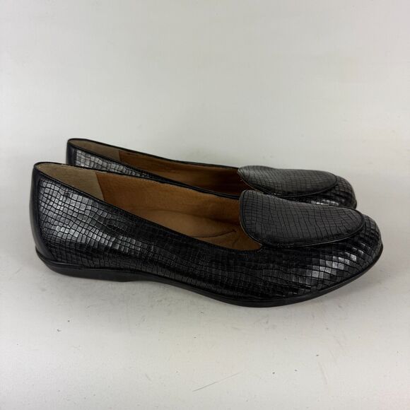 Dansko Nastacia Loafers Women's 9.5 Black Croc Leather Slip-On Low Top Shoes - Picture 2 of 10